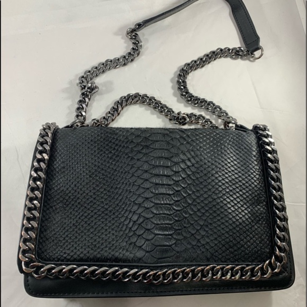 New Zara Chain Snake Skin Embossed Bag